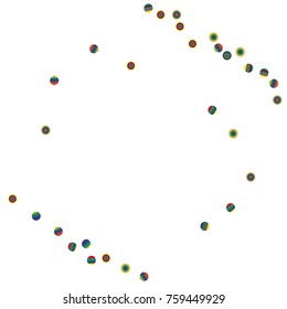 A bright rainbow colored confetti background. Colorful watercolor dots Modern simple style. Design for postcards, invitations. Vector illustration 