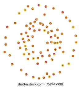 A bright rainbow colored confetti background. Colorful watercolor dots Modern simple style. Design for postcards, invitations. Vector illustration 