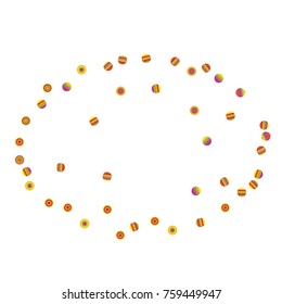 A bright rainbow colored confetti background. Colorful watercolor dots Modern simple style. Design for postcards, invitations. Vector illustration 
