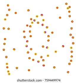 A bright rainbow colored confetti background. Colorful watercolor dots Modern simple style. Design for postcards, invitations. Vector illustration 