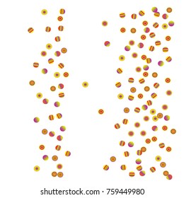 A bright rainbow colored confetti background. Colorful watercolor dots Modern simple style. Design for postcards, invitations. Vector illustration 