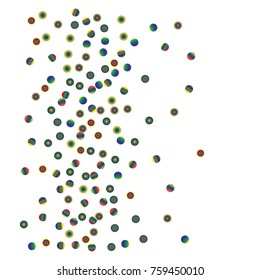A bright rainbow colored confetti background. Colorful watercolor dots Modern simple style. Design for postcards, invitations. Vector illustration 