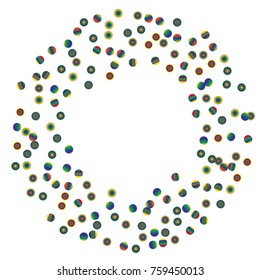 A bright rainbow colored confetti background. Colorful watercolor dots Modern simple style. Design for postcards, invitations. Vector illustration 
