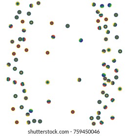 A bright rainbow colored confetti background. Colorful watercolor dots Modern simple style. Design for postcards, invitations. Vector illustration 