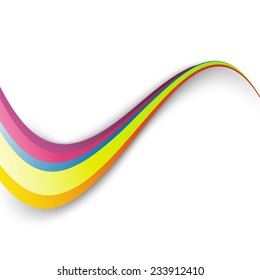 Bright Rainbow Colorful Swoosh Border Wave - Speed Colorful Flow. Vector Illustration