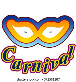 Bright rainbow colors vector carnival mask.