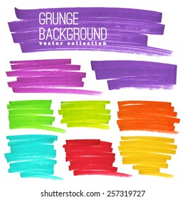 Bright Rainbow Colors Vector Marker Stains