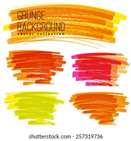 Bright rainbow colors vector marker stains