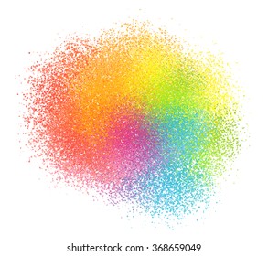 Bright rainbow colors vector paint powder cloud