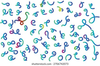 Helle Regenbogen Farbverlauf Linien Fluid Formen | Creative abstrakte Linework Doodle Set für trendige Designs und Hintergründe"