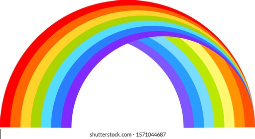 Bright rainbow icon on clear background for girlfriend, boyfriend, LGBT and unicorns birthday, valentines and achievement celebrations.