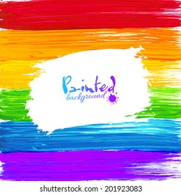 Bright rainbow paint splashes vector background