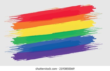 Bright rainbow paint strokes background. LGBTQ+ Vector