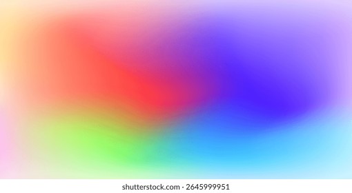 Bright rainbow soft color gradient background with smooth texture, creating a vibrant and seamless blend of hues for creative, colorful designs.