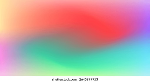 Bright rainbow soft color gradient background with smooth texture, creating a vibrant and seamless blend of hues for creative, colorful designs.