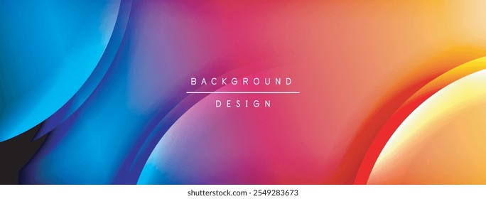 Bright rainbow style color gradient with curve round shape line background. Vector Illustration For Wallpaper, Banner, Illustration, landing page