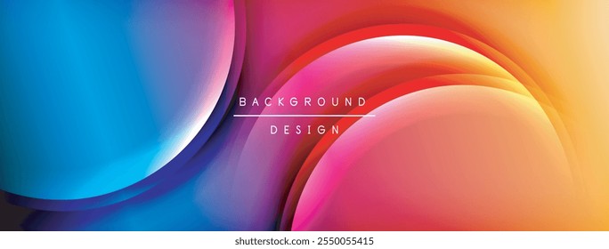 Bright rainbow style color gradient with curve round shape line background. Vector Illustration For Wallpaper, Banner, Illustration, landing page