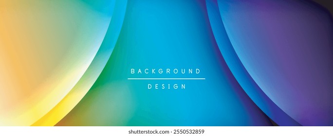 Bright rainbow style color gradient with curve round shape line background. Vector Illustration For Wallpaper, Banner, Illustration, landing page