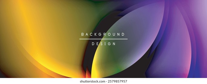 Bright rainbow style color gradient with curve round shape line background. Vector Illustration For Wallpaper, Banner, Illustration, landing page