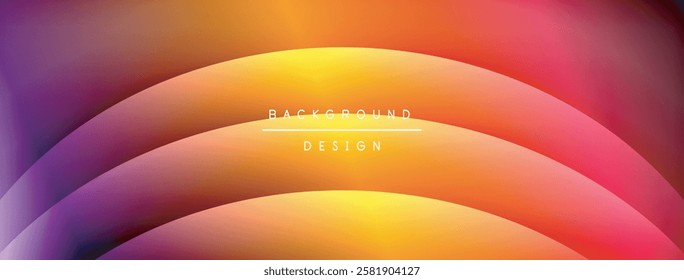 Bright rainbow style color gradient with curve round shape line background. Vector Illustration For Wallpaper, Banner, Illustration, landing page
