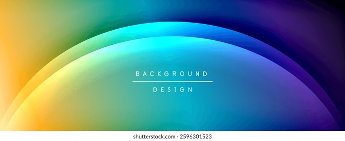 Bright rainbow style color gradient with curve round shape line background. Vector Illustration For Wallpaper, Banner, Illustration, landing page