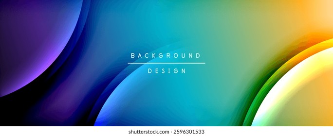 Bright rainbow style color gradient with curve round shape line background. Vector Illustration For Wallpaper, Banner, Illustration, landing page