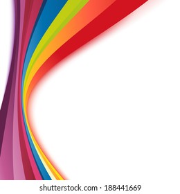 Bright Rainbow Swoosh Lines Stripes Abstract. Vector Illustration