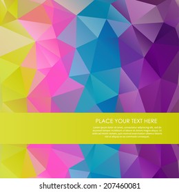 Borde vectorial del arcoiris brillante a partir de triángulos de mosaico. Bueno para la web, dispositivos móviles, sitios web y más.