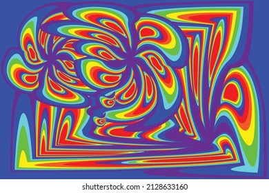 Bright rainbow vector illustration.Abstract floral background. Seasons design.