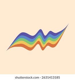 Bright rainbow-colored waves in abstract motion. Perfect for energetic backgrounds and creative layouts.
