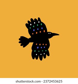 Bright Raven Birds for kids print. Perfect for t-shirt, card, poster childish design