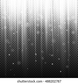 Bright rays vector light effect isolated on transparent background.