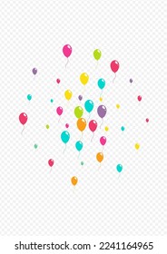 Brillante Vector De Globo Realista Fondo Transparente. Ilustración inflable de la bola inflable. Multicolor Celebra la textura. Afiche de Balón de Diseño de Caricatura.