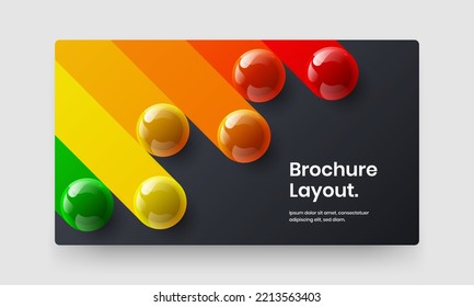 Bright realistic balls banner layout. Clean postcard vector design concept.