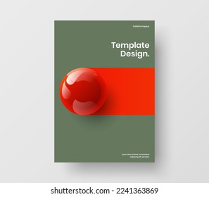 Bright realistic balls corporate identity concept. Vivid book cover vector design template.