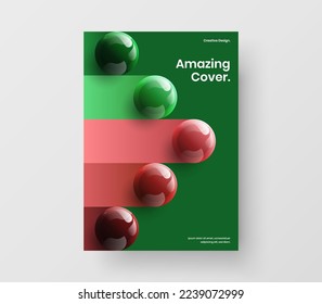 Diseño de la cubierta de bolas realistas y luminosas. Ilustración de diseño de vectores de identidad original de la empresa.