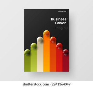 Bright realistic balls leaflet illustration. Vivid flyer design vector concept.