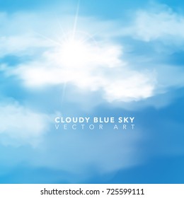 Bright Realistic clouds Vector Background