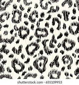 Bright realistic snow leopard skin seamless pattern