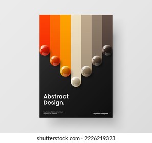 El concepto de volante de esferas brillantes y realistas. Diseño simple de folletos de diseño vectorial.