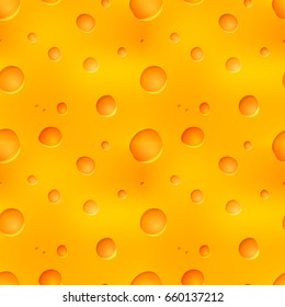 Bright realistic tasty yellow cheesy seamless pattern