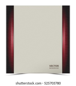 Bright rectangular banner, paper, cover with side vertical stripes dark red