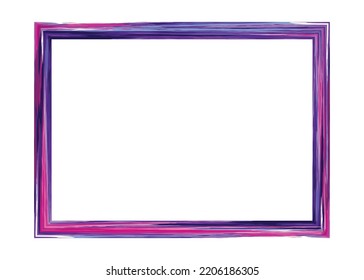 Bright rectangular colorful multicolored grunge geometric window. Artistic border, artistic brush design. Textured colored frame for photos, holidays and art projects. vector eps