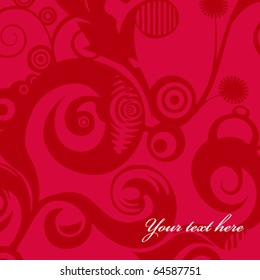 Bright red abstract background in grunge style