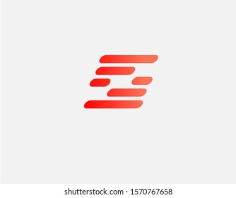 Bright red abstract geometric logo icon design gradient stripes design for your company