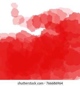 bright red abstract piled wide cloud pattern in different shades on white background, vector illustration