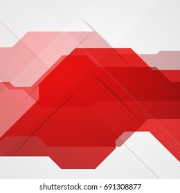 Bright red abstract tech background. Vector design