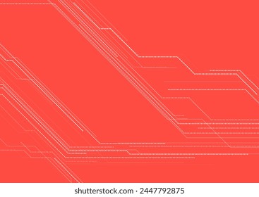 Bright red abstract technology futuristic background. Minimal vector design