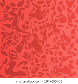 Bright red abstraction of a background with deformed shapes. Vector.