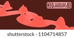 bright red abstraction with a mountain landscape snake. vector drawing stock